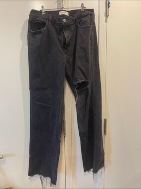 Abercrombie & Fitch Black Distressed Straight Jeans